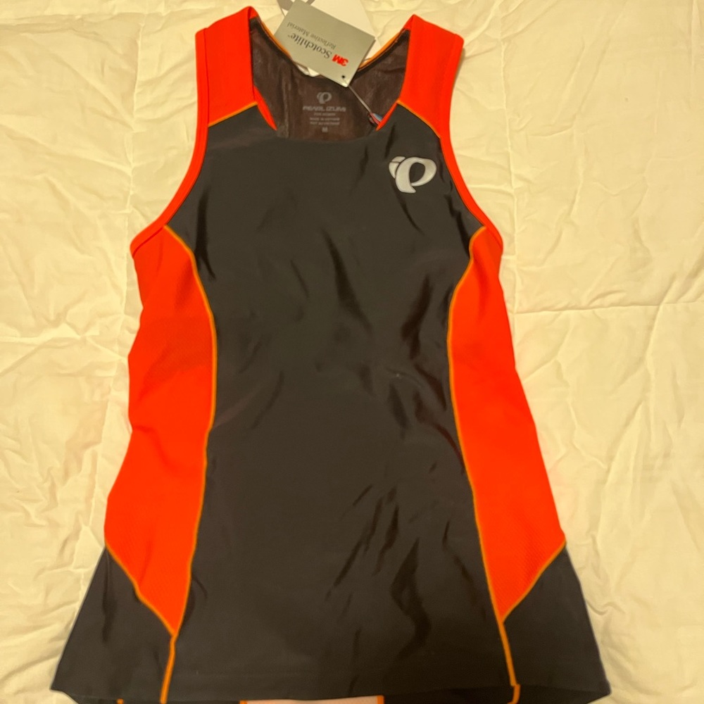 Pearl iZUMi Women's Medium Elite Pursuit Tri Tank Friery Coral/Orange NWT
